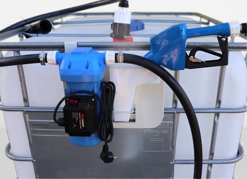 IBC REKO kontajner 1000l AdBlue s výdajným zariadením 230 V - Dĺžka hadice: 8 m, Prietokomer: Ne, Vypínanie pištole: automatické