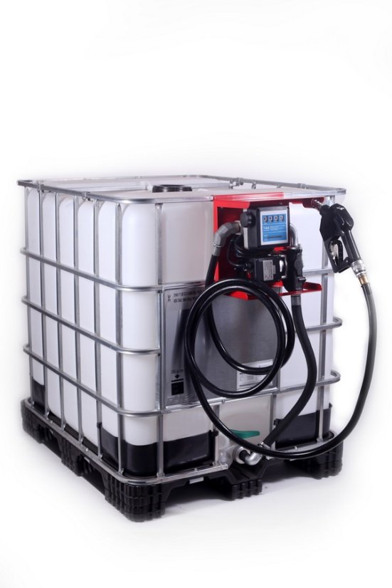 IBC kontajner 1000l s výdajným zariadením 12/24 V - Dĺžka hadice: 4 m, Palivový filter: Bez filtru
