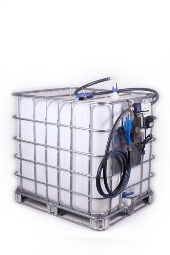 IBC REKO kontajner 1000l AdBlue s výdajným zariadením 12V - Dĺžka hadice: 8 m, Prietokomer: Ne, Vypínanie pištole: automatické