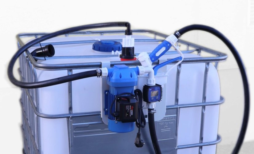 IBC REKO kontajner 1000l AdBlue s výdajným zariadením 230 V - Dĺžka hadice: 6 m, Prietokomer: Ano, Vypínanie pištole: manuální